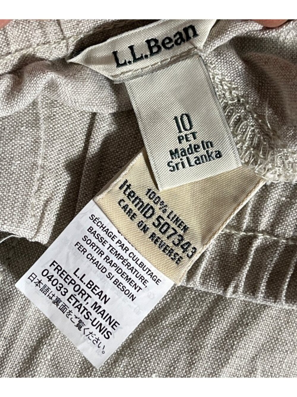 LL Bean Linen Pants Wide Leg Pull On Beach Coastal Beige Palazzo Casual Women 10 - Picture 2 of 6
